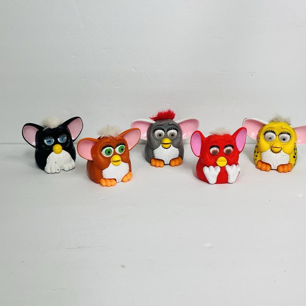 mcdonalds Furby lot of 5 happy meal toys 1998 mechanical action as is